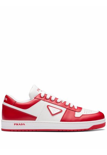 Prada triangle logo-patch low-top sneakers - White