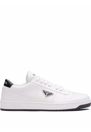 Prada logo-plaque lace-up sneakers - White