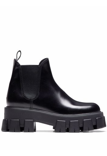 Prada Monolith brushed leather boots - Black