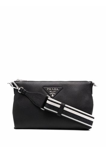 Prada Flou triangle-logo zipped shoulder bag - Black