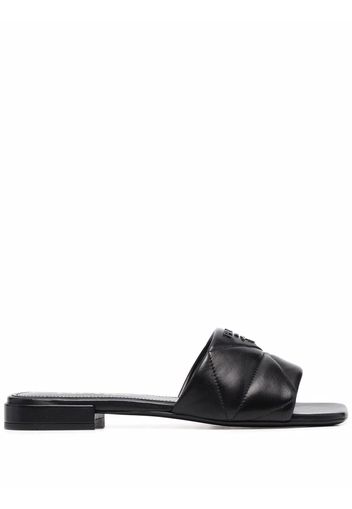 Prada triangle quilted sandals - Black