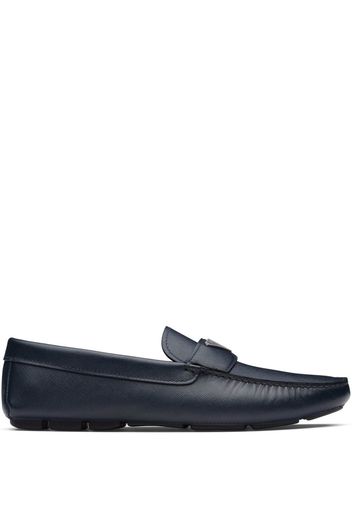 Prada triangle-logo penny-slot loafers - Blue