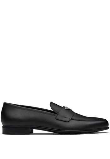 Prada triangle logo loafers - Black