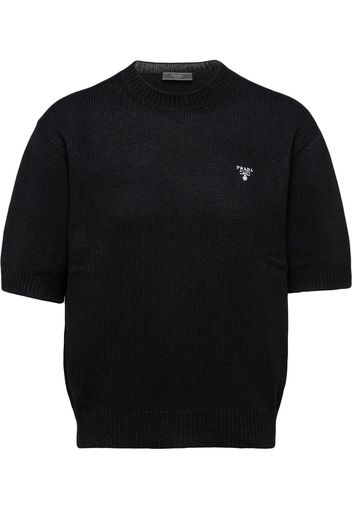 Prada logo short-sleeve jumper - Black