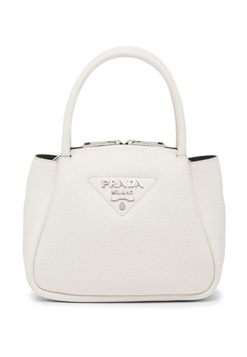 Prada logo-embellished leather mini bag - White