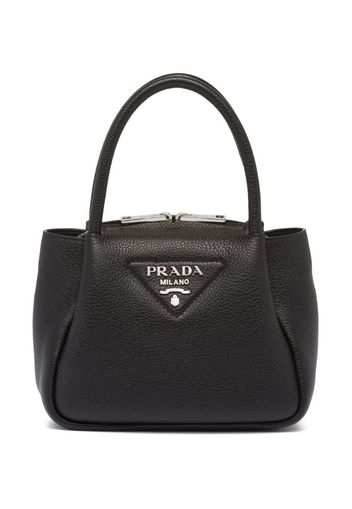 Prada logo-embellished leather mini bag - Black