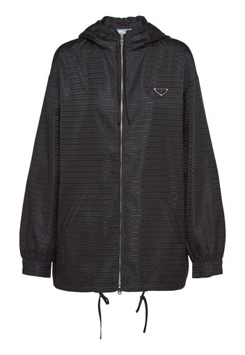 Prada logo-plaque zip-fastening jacket - Black