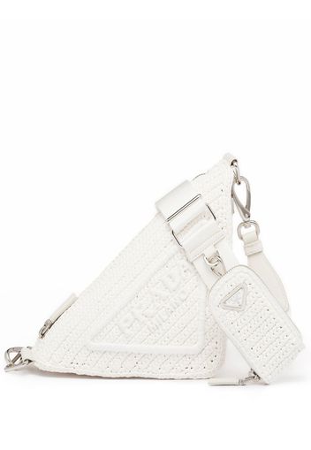 Prada raffia Triangle shoulder bag - White