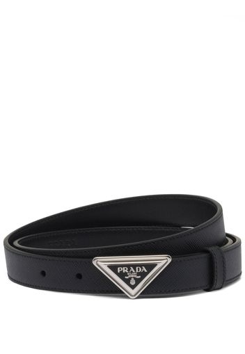 Prada logo-buckle Saffiano leather belt - Black