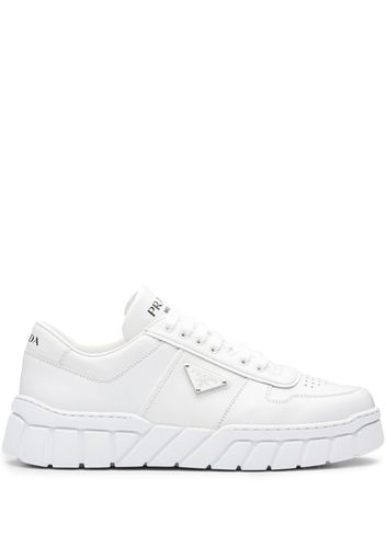 Prada logo-plaque low-top sneakers - White