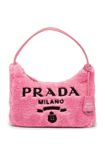 Prada logo-print towel shoulder bag - Pink