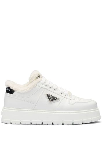 Prada triangle-plaque low-top sneakers - White