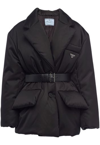 Prada padded belted jacket - Black