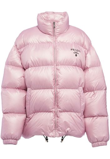 Prada logo-print padded down jacket - Pink