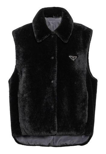 Prada reversible shearling gilet - Black