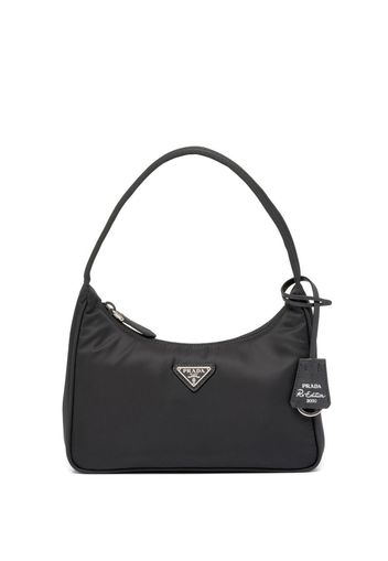 Prada logo-plaque mini bag - Black