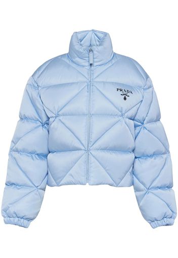 Prada quilted cropped down jacket - Blue