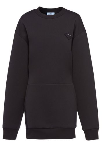 Prada triangle-logo sweater dress - Black