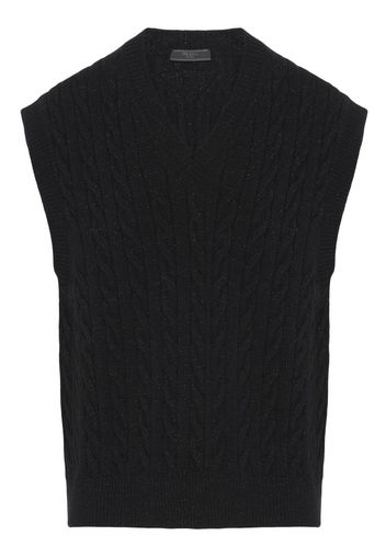 Prada cashmere and lamé knitted vest - Black