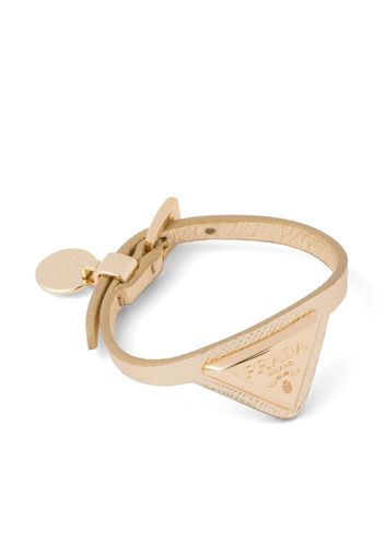 Prada Saffiano leather and metal bracelet - Neutrals