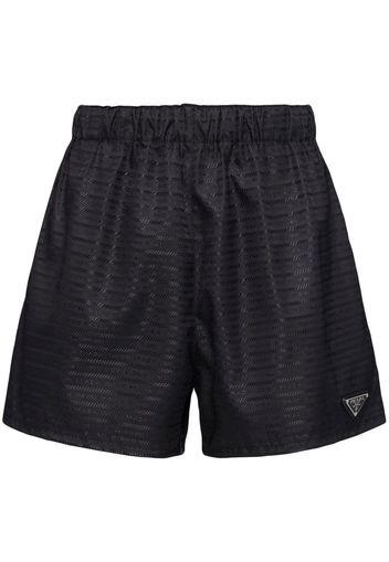 Prada Re-nylon logo-stripe shorts - Black