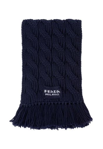Prada cable-knit virgin-wool scarf - Blue