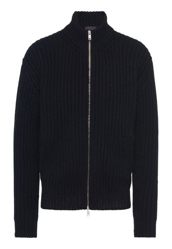 Prada ribbed-knit zip-up cardigan - Black