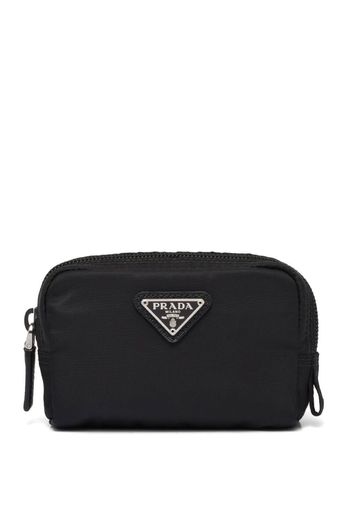 Prada triangle-logo make-up bag - Black