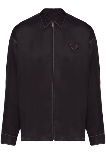 Prada silk twill long-sleeve shirt - Black