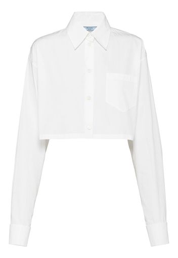 Prada cropped long-sleeved shirt - F0009 WHITE