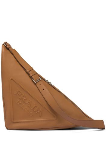 Prada leather triangle shoulder bag - Brown