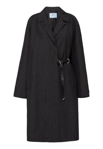 Prada single-breasted kid mohair coat - F0308 ANTHRACITE GRAY