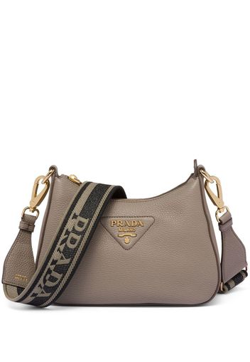 Prada logo-strap shoulder bag - Grey