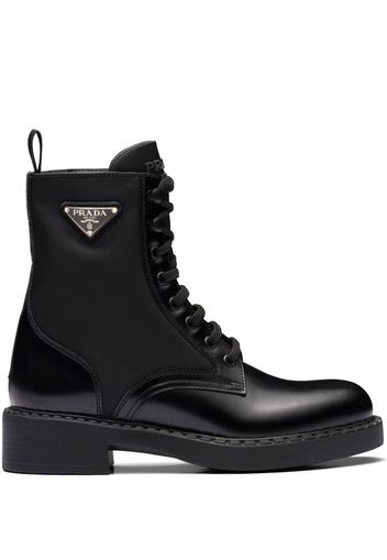 Prada Brushed-Leather ankle boots - Black