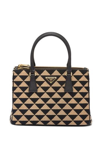 Prada Symbole triangle-jacquard-pattern tote bag - Black