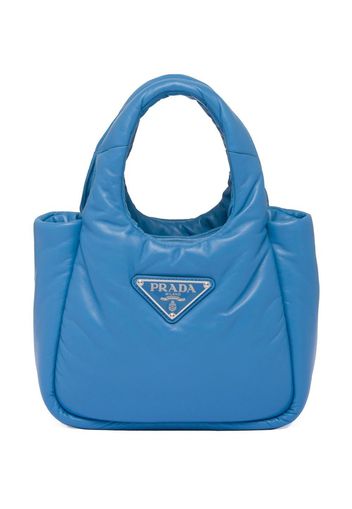 Prada small Soft padded tote bag - Blue