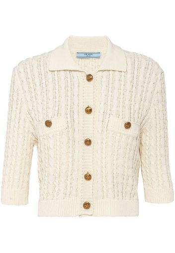 Prada cable-knit cotton jumper - Neutrals