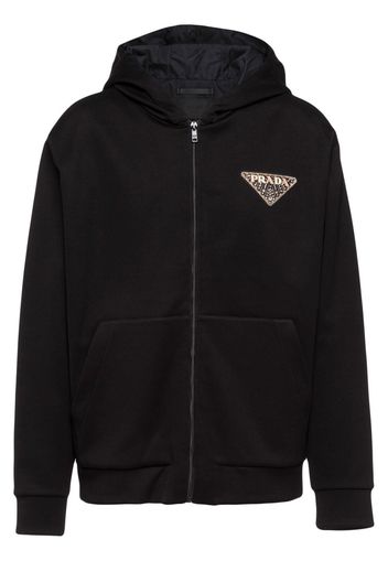 Prada Technical fabric and Re-Nylon hoodie - F0002 BLACK