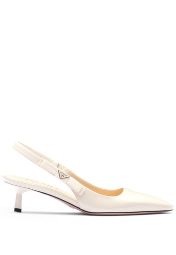 Prada patent-leather slingback pumps - Neutrals