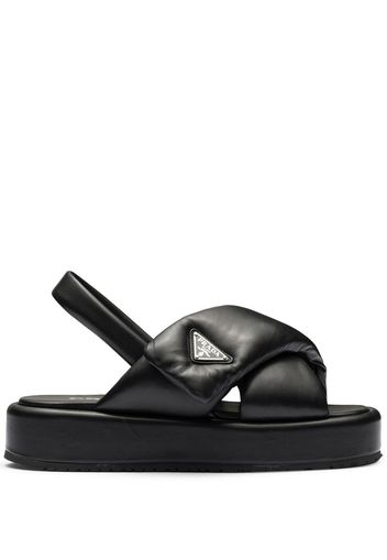 Prada Soft padded nappa leather sandals - Black