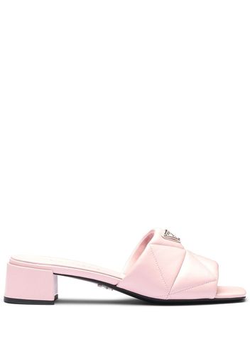 Prada quilted leather slides - Pink