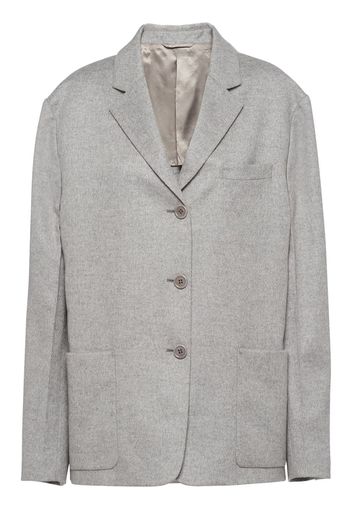 Prada notched lapels cashmere blazer - Grey