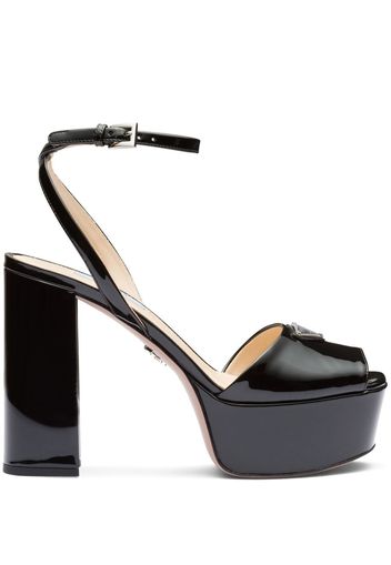 Prada patent leather platform sandals - Black