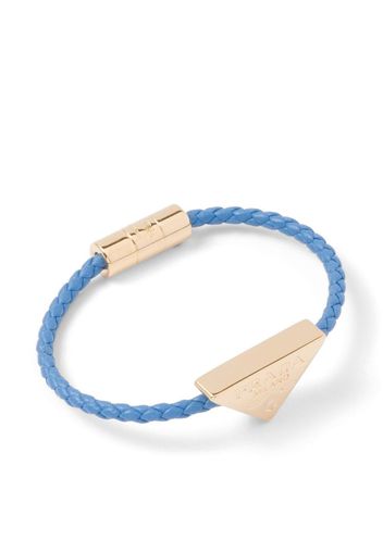 Prada triangle-logo braided bracelet - Blue