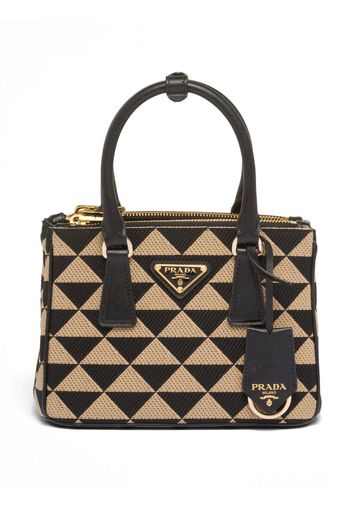 Prada Symbole embroidered fabric mini bag - Black