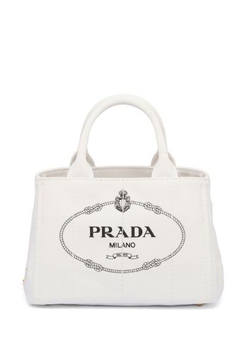 Prada Small cotton canvas tote bag - White