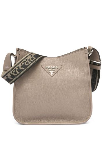 Prada triangle-logo hobo shoulder bag - Grey