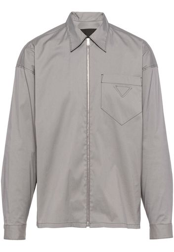 Prada zip-front cotton shirt - Grey