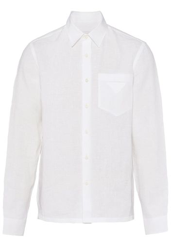 Prada linen long-sleeved shirt - White