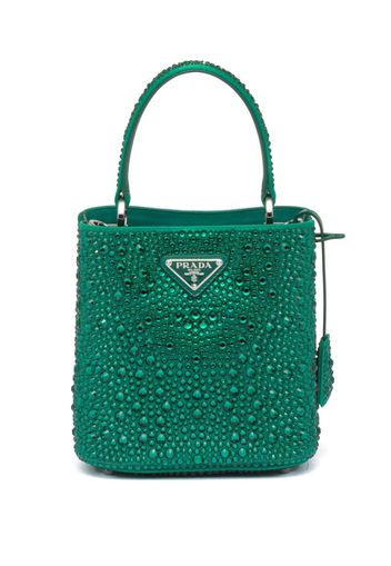 Prada small Panier crystal-embellished tote bag - Green